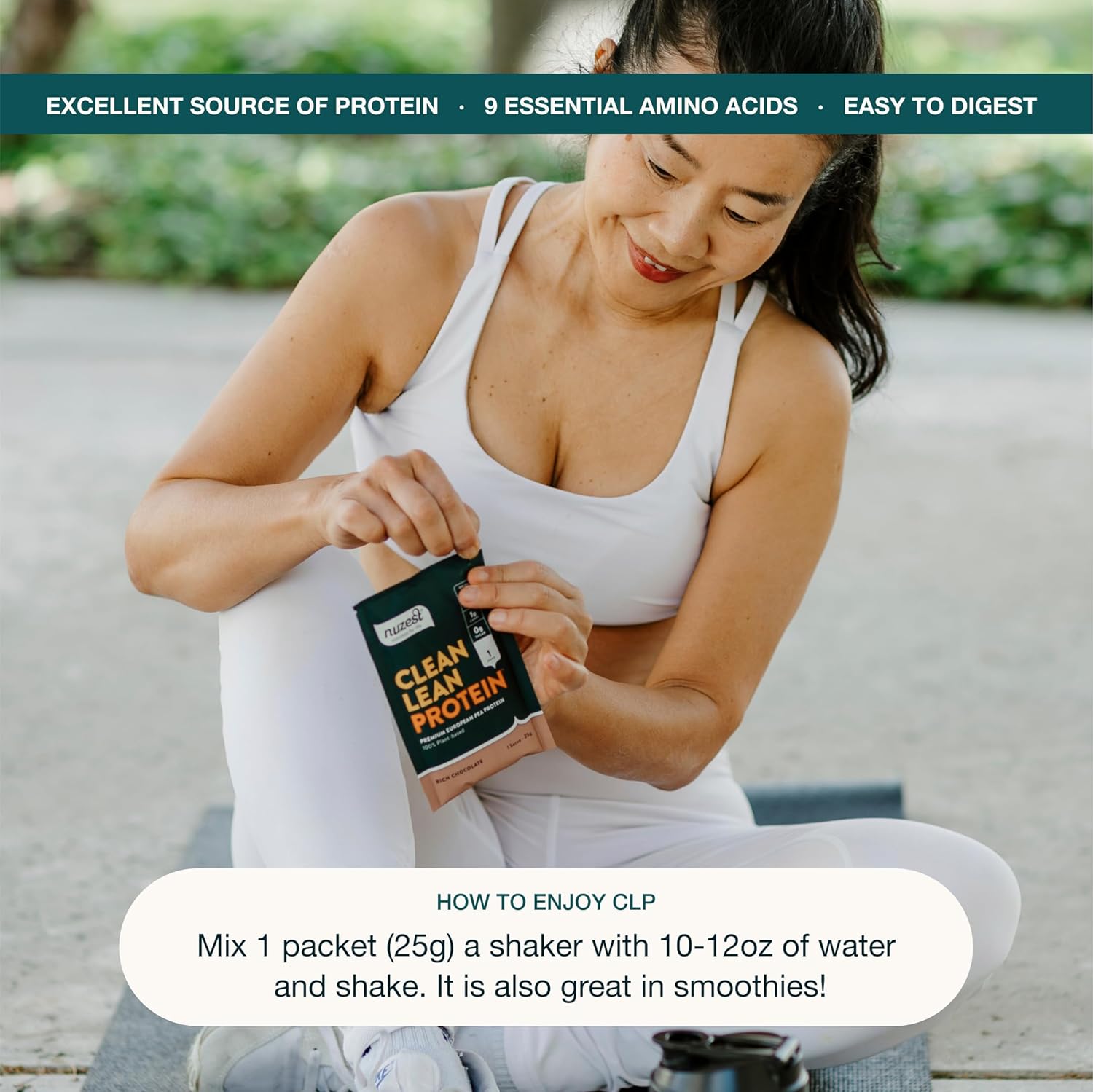 Nuzest - Pea Protein Powder - Clean Lean Protein, Premium Vegan Plant Based Protein Powder, Dairy Free, Gluten Free, GMO Free, Naturally Sweetened Protein Shake, Smooth Vanilla, 1 Serving, 0.9 oz - Image 5