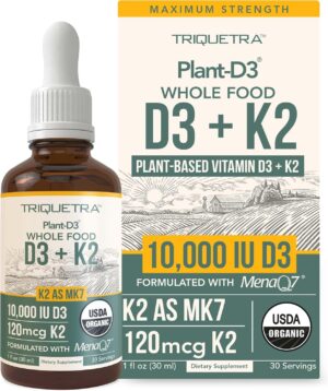 Organic Plant D3 K2 vitamin 10000 i...