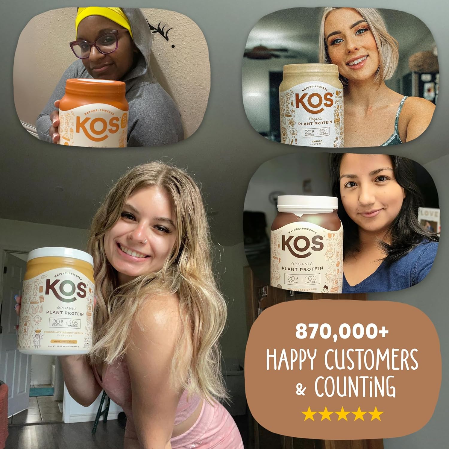 KOS Vegan Protein Powder, Chocolate Peanut Butter - Low Carb Pea Protein Blend, USDA Organic Superfood with Vitamins & Minerals - Keto, Soy, Dairy Free - Meal Replacement for Women & Men - 10 Servings - Image 6