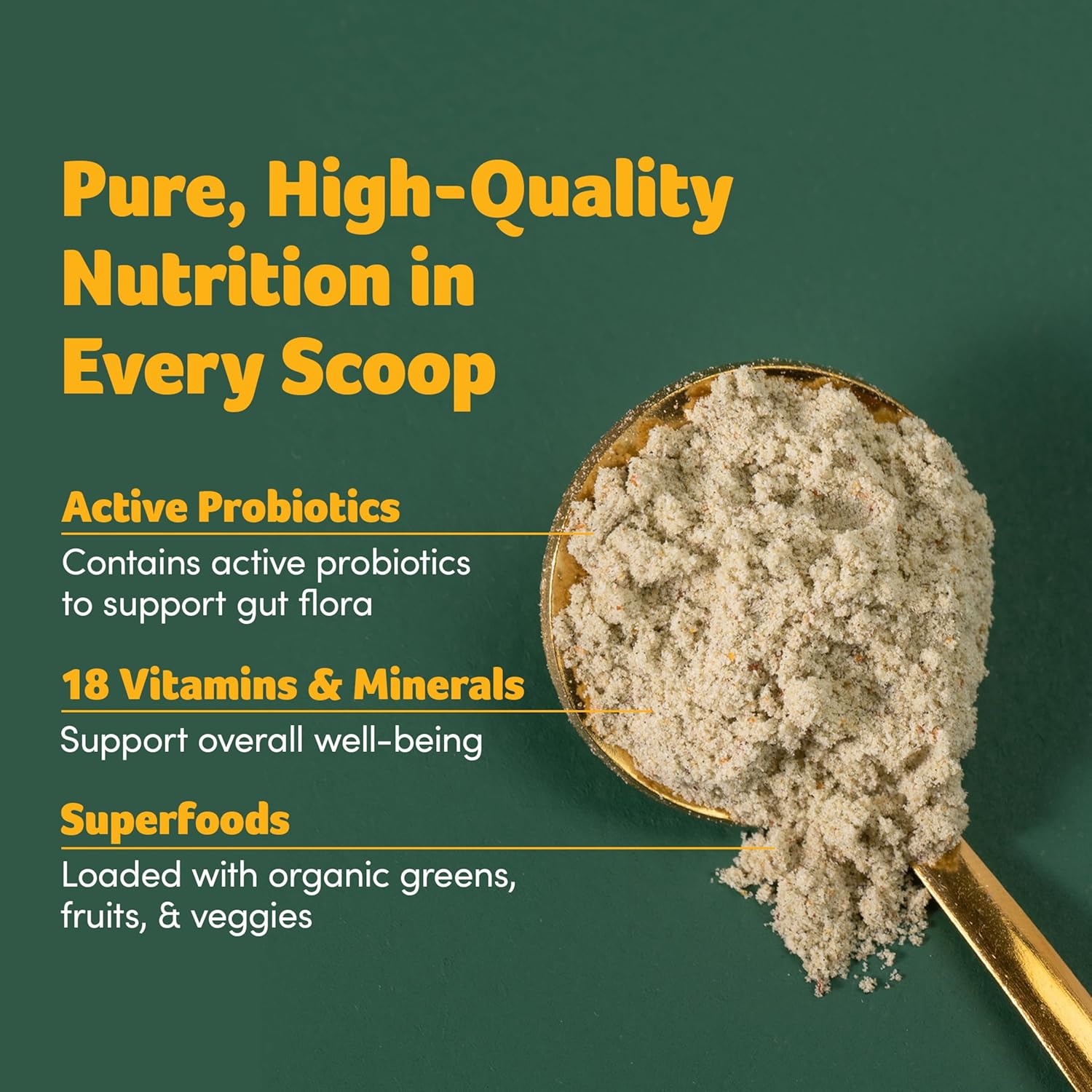 Purely Inspired Organic Green Powder Smoothie Mix, Tropical Mango Iced Tea Flavor (30 Servings) - Probiotics for Digestive Health with Spirulina & Chlorella for Gut Health - Vegan - Image 3