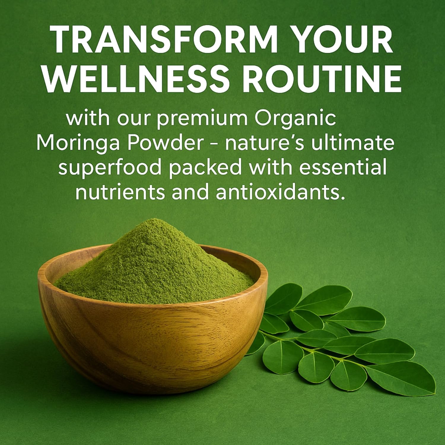 Organic Moringa Leaf Powder – USDA Certified Green Superfood | Natural Energy & Immune Support – Vegan, Non-GMO, Gluten-Free – Pure Raw Moringa for Smoothies, Teas, Cooking – 8oz Resealable Pouch - Image 3