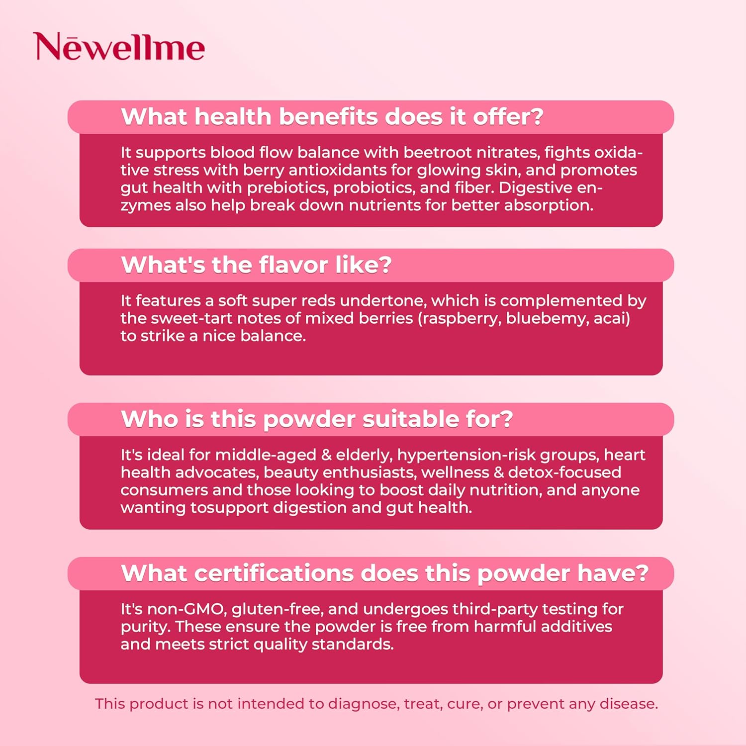 NEWELLME Balance Master Organic Raw Beet Root Powder - Super Reds Superfood for Heart & Energy, Smoothies, Baking & Juice, Natural Red Food Coloring, Mixed Berry, Sugar Free, Non-GMO, 14 Stick Packs - Image 3