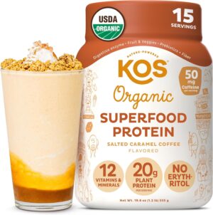 KOS Vegan Protein Powder, Salted Ca...