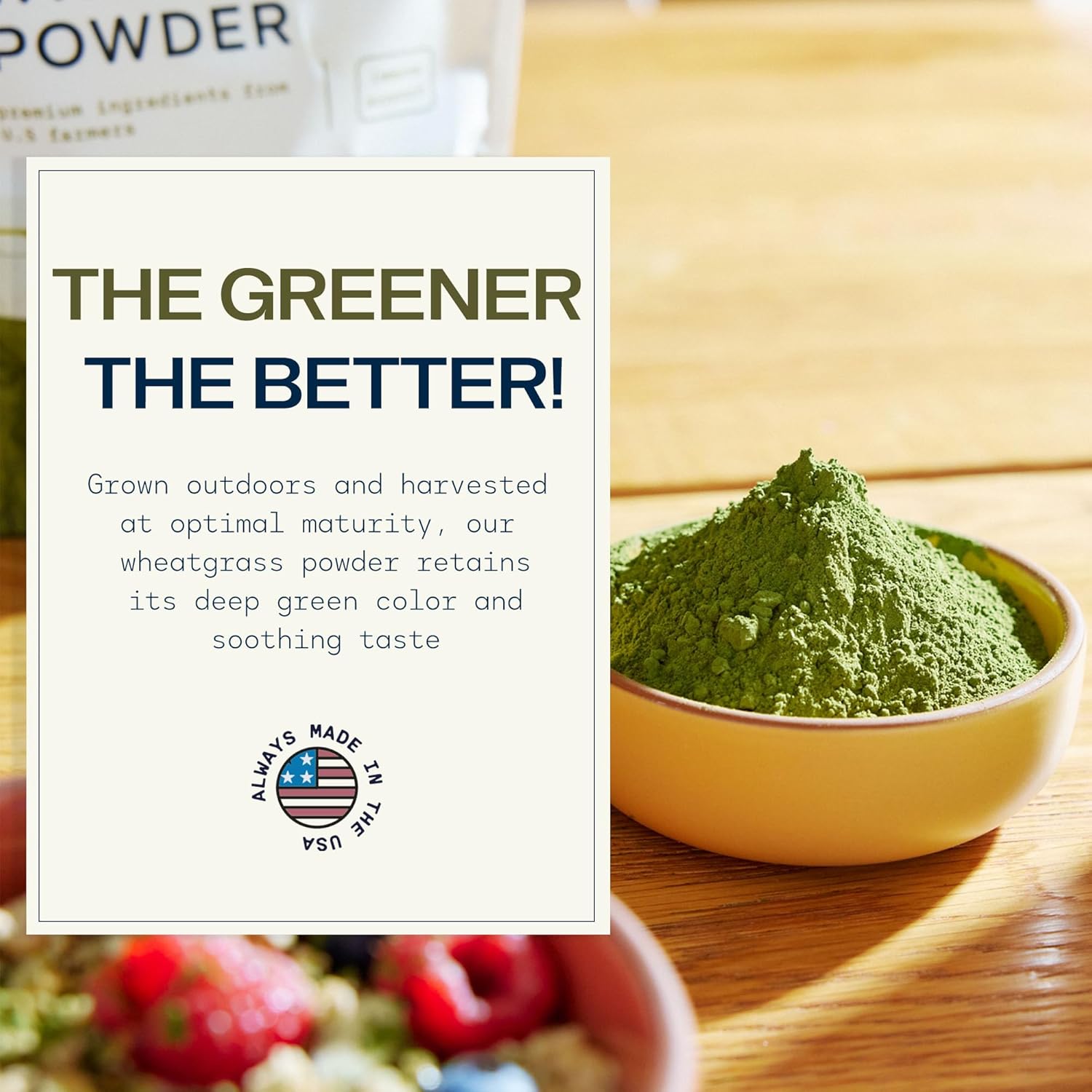 Organic Wheatgrass Powder - 100% Whole-Leaf Powder for Energy, Detox & Immunity Support - Rich in Immune Vitamins, Fibers, and Minerals - Vegan-Friendly, Raw & Gluten-Free (8 Ounce) - Image 5