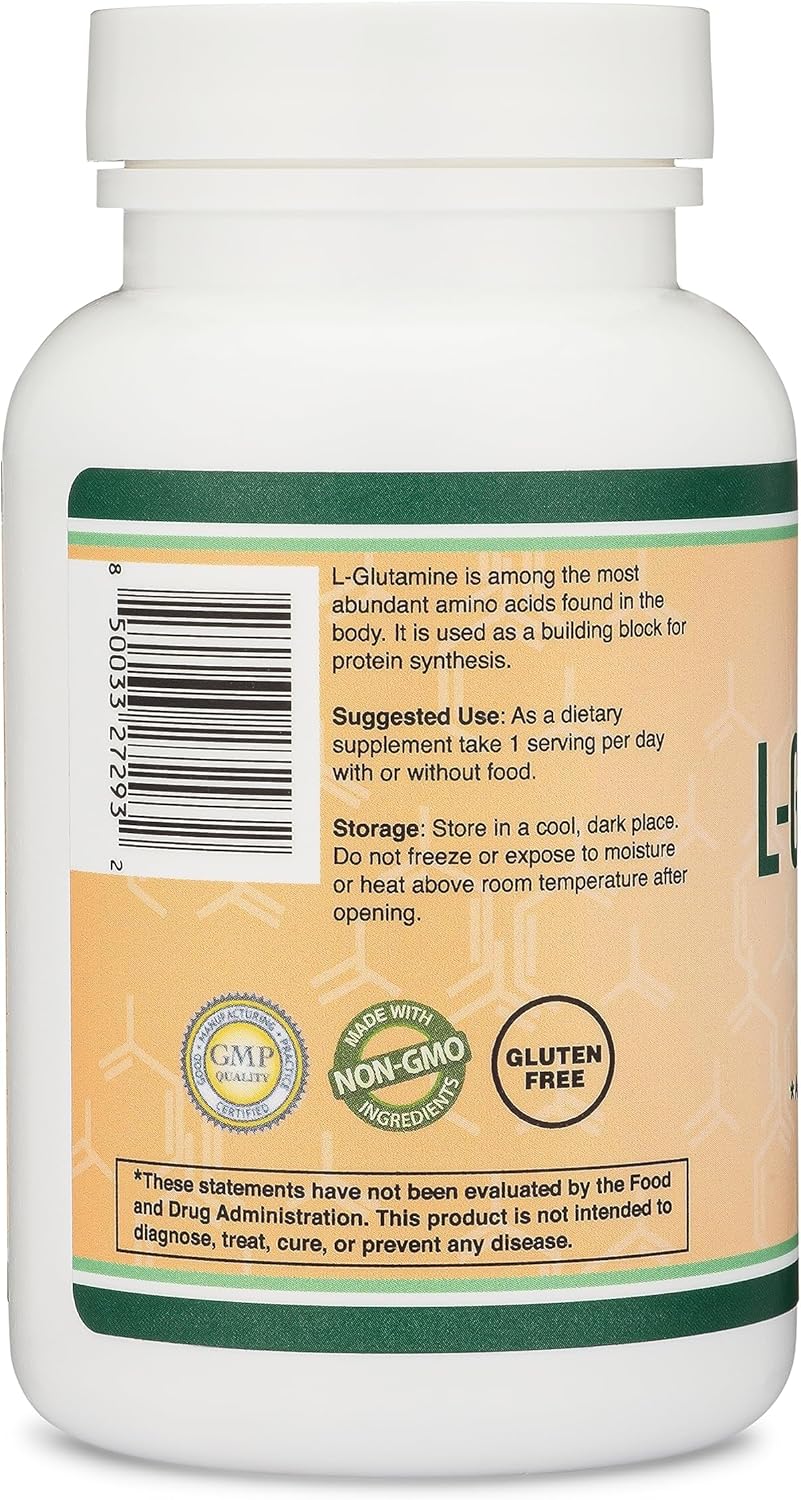 L Glutamine Capsules - (1000mg Servings, 120 Capsules) Non-GMO, Gluten Free, Keto Safe, Vegan Friendly, Third Party Tested (for Endurance and Gut Health) by Double Wood - Image 4