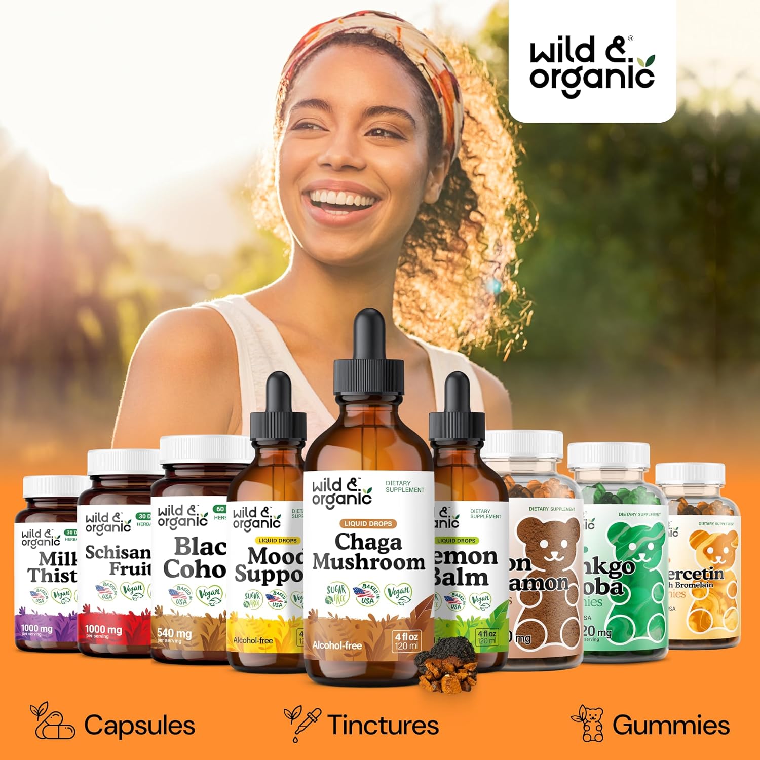 Wild & Organic Chaga Mushroom Drops - Immune Support with Chaga Extract - Liquid Mushroom Supplement for Immunity - Vegan, Sugar & Alcohol-Free Tincture - 4 fl oz - Image 5