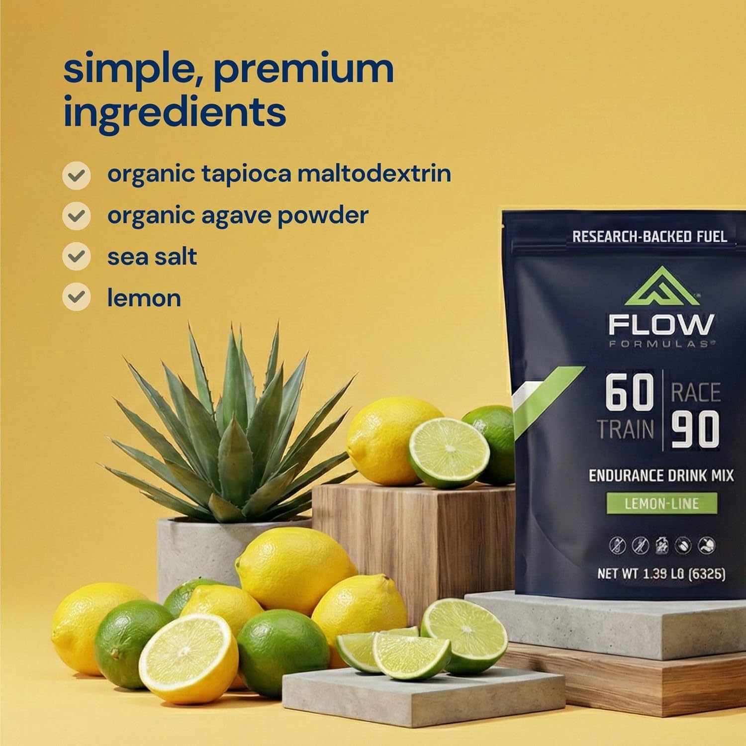 Flow Formulas Lemon Lime Endurance Drink Mix, 30 Servings | Top 12 Allergen-Free, Carbohydrate & Electrolyte Sports Fuel Powder for Performance Training, High Carb Hydration, Gluten-Free - Image 3