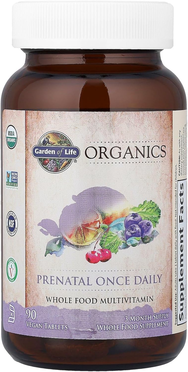 Garden of Life Prenatal Vitamins for Women, Organics Folate for Energy & Healthy Fetal Development, Non-constipating Iron, Vitamin C, B6, B12, D3, Non-GMO, Gluten-Free, Vegan, 90 Day Supply - Image 4