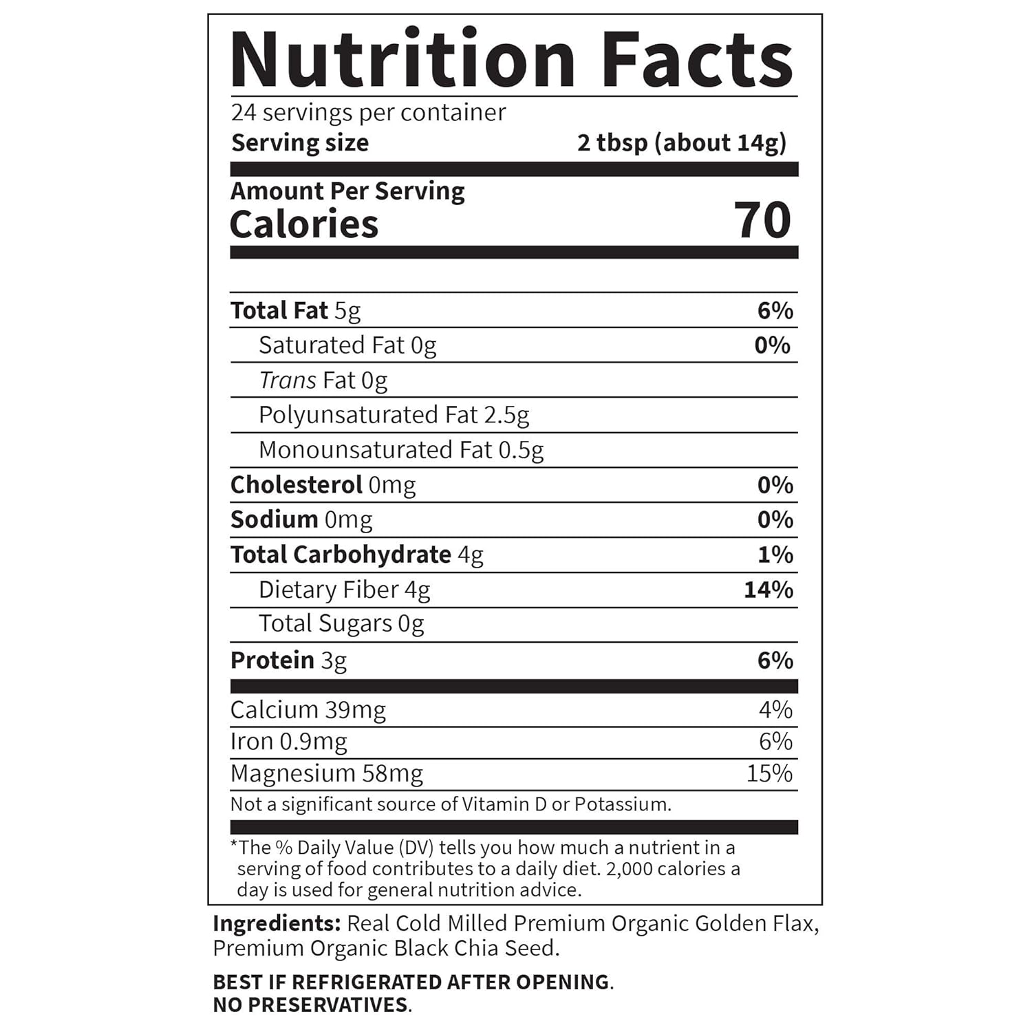 Garden of Life Raw Organics 100% Organic Ground Flax Seed & Chia Blend, Gluten Free Golden Flaxseed Meal plus Premium Black Chia Seeds, 24 Servings - Image 2