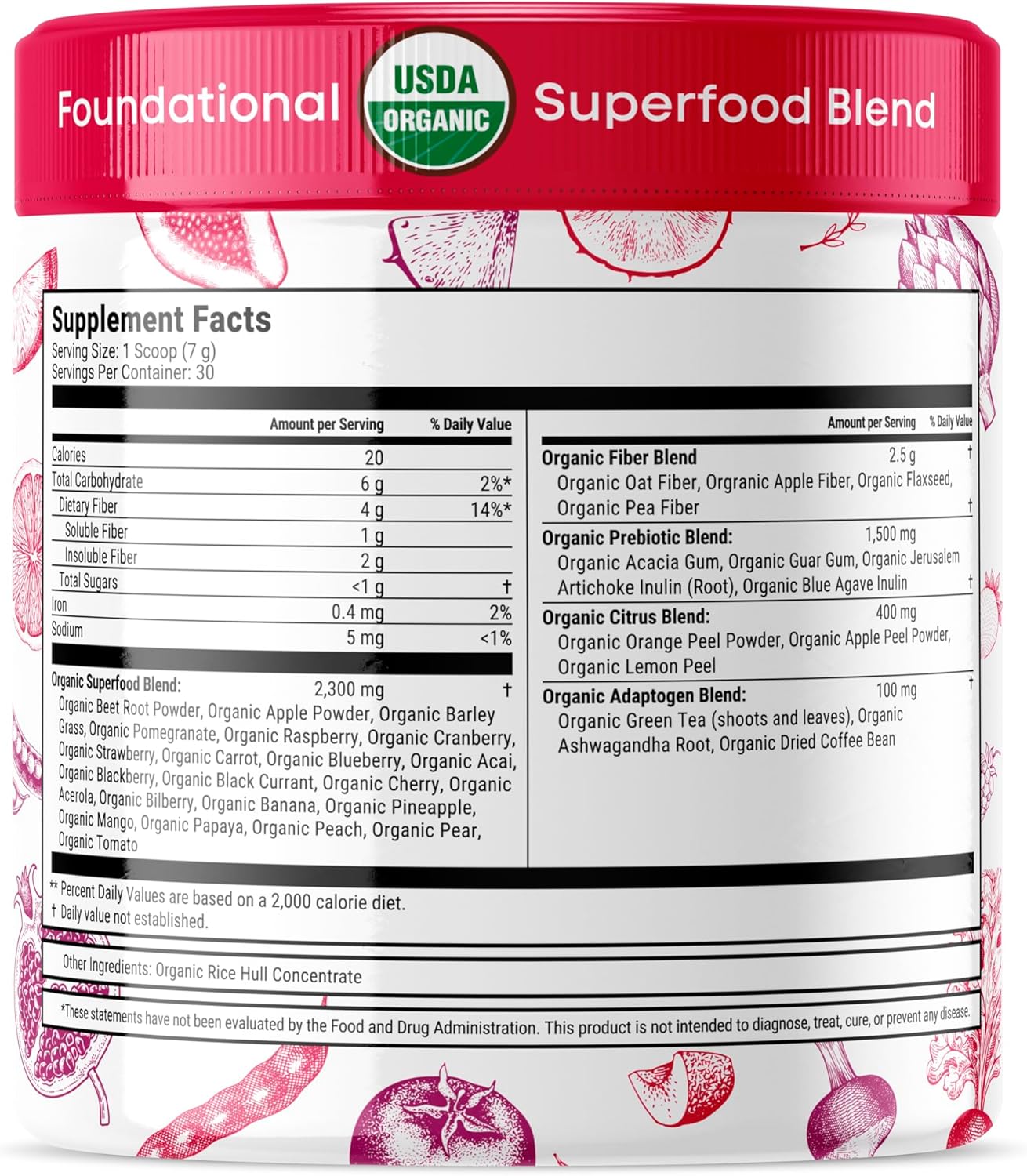 Terra Kai Organics Júce Raw Reds Daily Superfood Powder (30 Servings), 37 Superfoods, Clean Label, No Added Colors, sugars, fillers, unflavored - Image 3