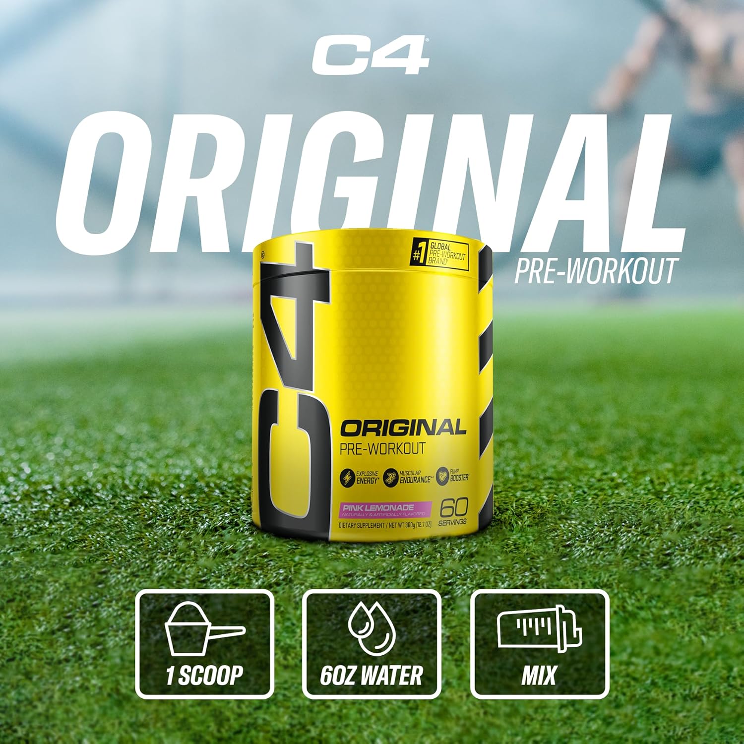 C4 Original Pre Workout Powder Pink Lemonade Vitamin C for Immune Support Sugar Free Preworkout Energy for Men & Women 150mg Caffeine + Beta Alanine + Creatine 60 Servings - Image 7