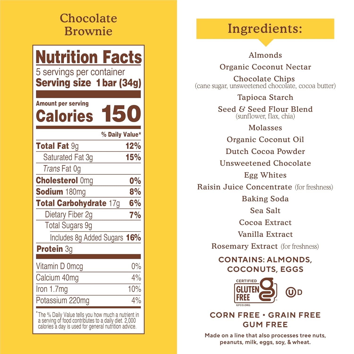 Simple Mills Almond Flour Granola Bars, Chocolate Brownie- Gluten Free, Made with Organic Coconut Oil, Granola Bar Alternative, Healthy Snacks, Paleo Friendly, 6 Ounce (Pack of 1) - Image 2