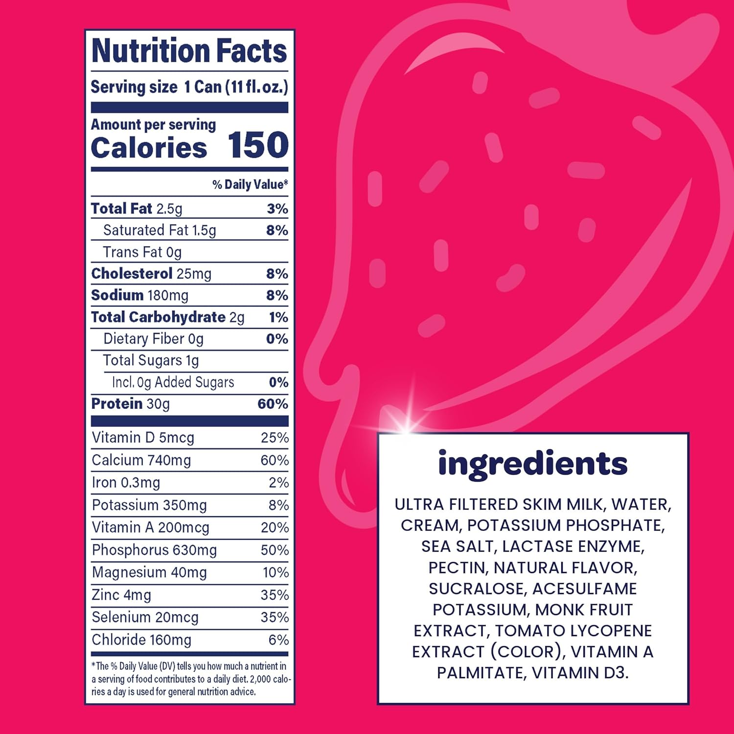 Nurri - 30g Protein Ultra Filtered Milk Shake – Strawberry - Lactose Free, Low Sugar, 150 Calories, 10 Vitamins and Minerals - 11 fl oz, 10 Cans - Image 2