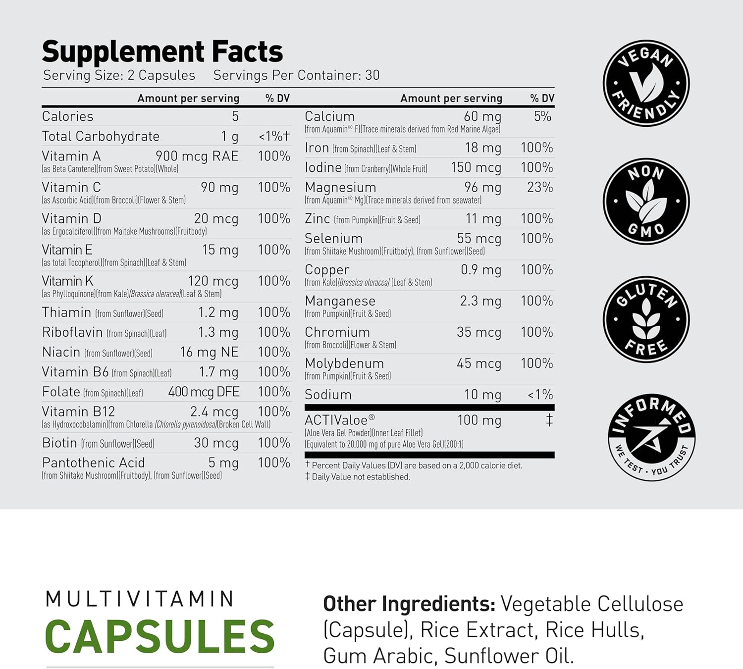 Kaged Multivitamin Capsules | Unflavored | Whole Foods Organic Fruits & Veggies | Plant Based Vegan Multivitamin | Vitamin C, D, E, B12 | Supplements for Men & Women | 30 Servings - Image 6