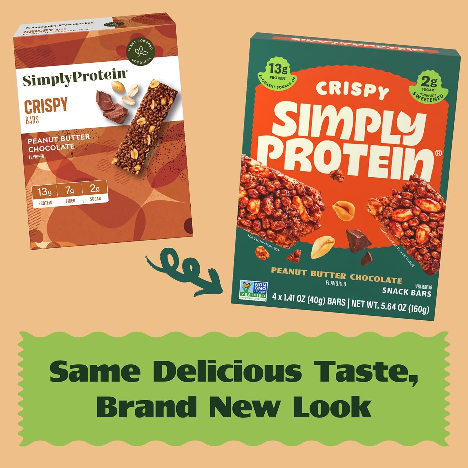 Simply Protein - Peanut Butter Chocolate Crispy Bars - Plant Based Protein Bars - Low Carb, Low Sugar, High Fiber - 13g Protein, 2g Sugar, 7g Fiber - Vegan, Gluten Free, Non GMO, Kosher - 8 Bars - Image 7