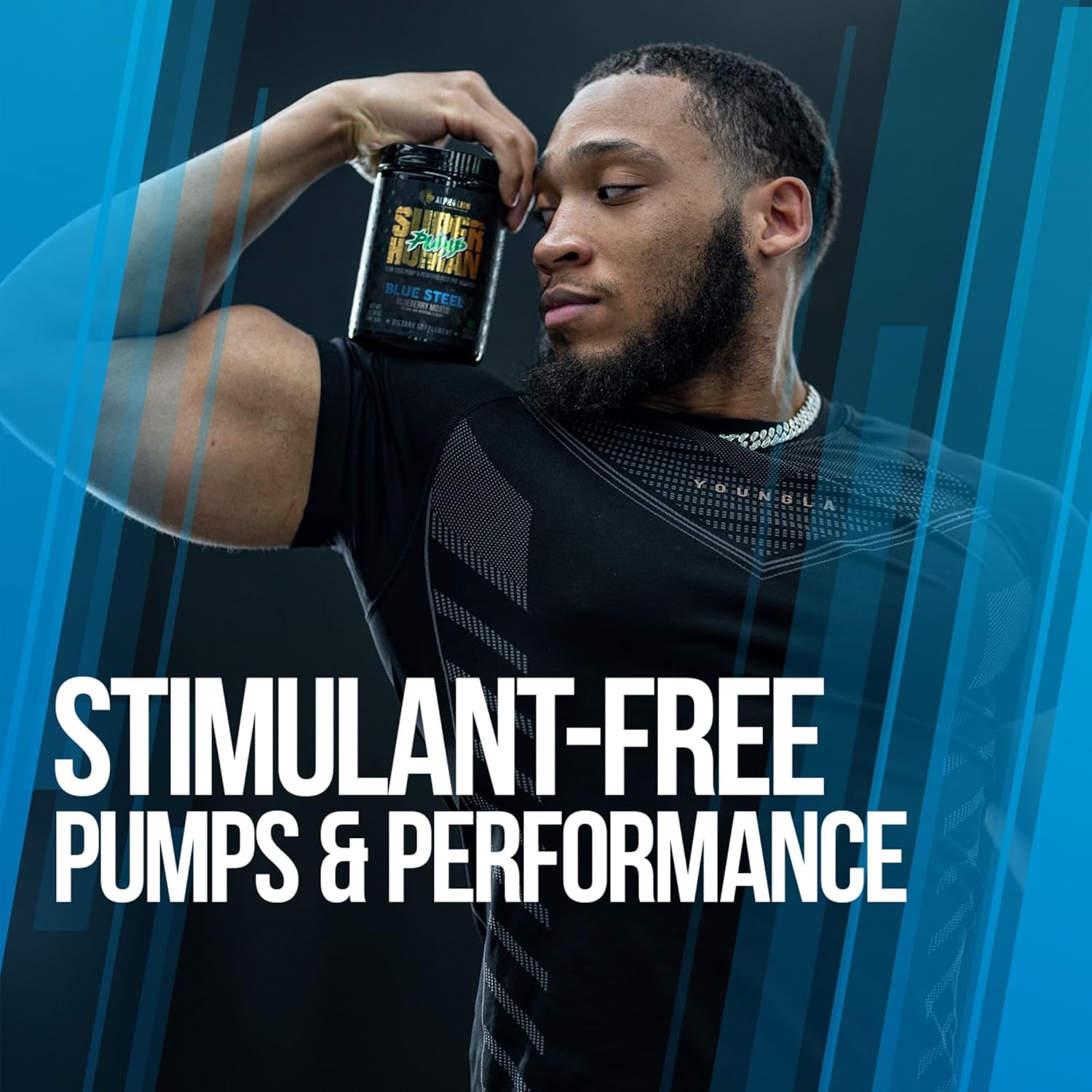 ALPHA LION Superhuman Pump Pre Workout Powder, Nootropic Caffeine & Stim Free Preworkout Supplement, Nitric Oxide Booster, Muscle Gainer, Energy & Focus (42 Servings, Blueberry Steel Flavor) - Image 4