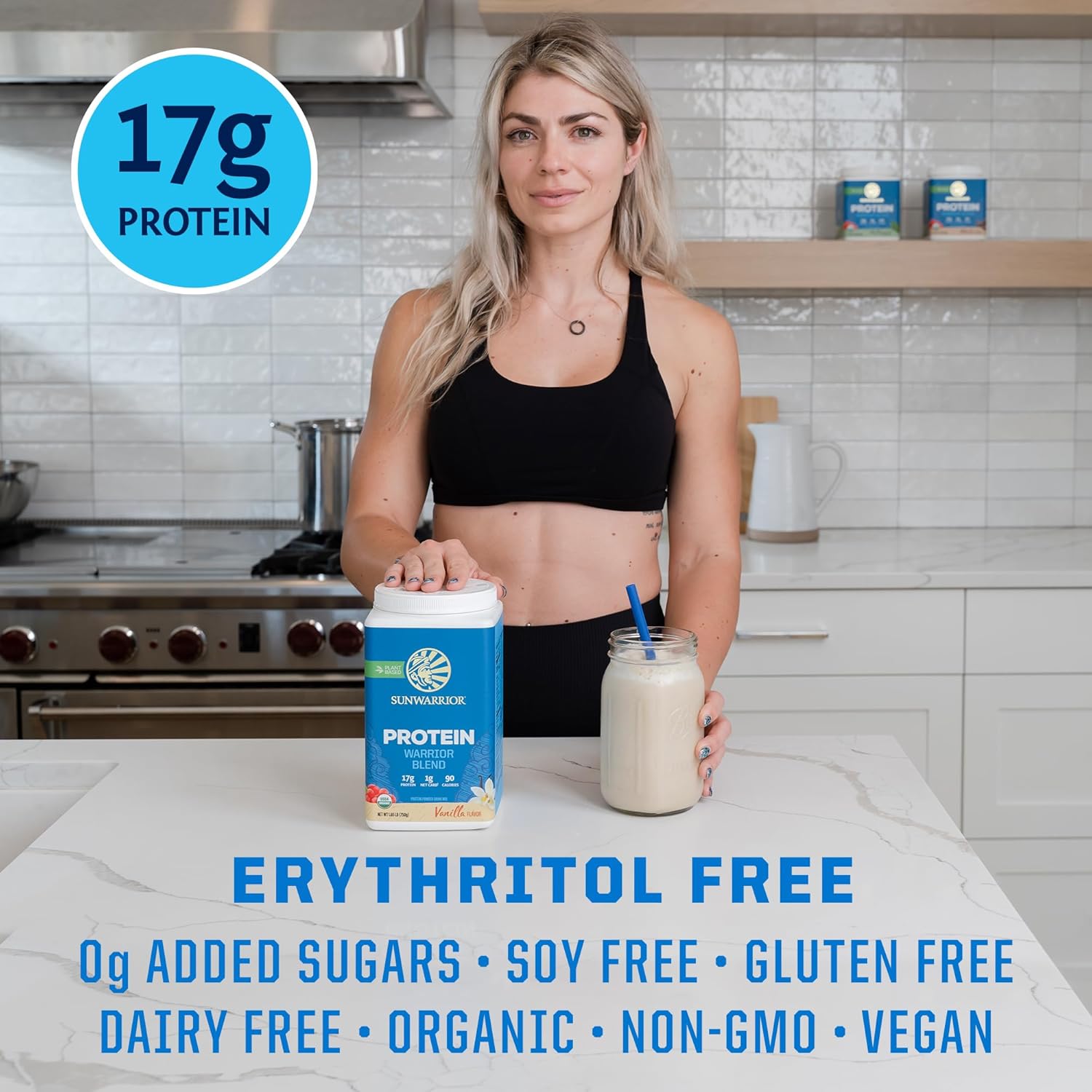Sunwarrior Vegan Protein Powder Organic Plant-Based Protein | BCAA Amino Acids Hemp Seed Plant Protein | Soy Free Dairy Free Gluten Free Synthetic Free Non-GMO | Vanilla 30 Servings | Warrior Blend - Image 5