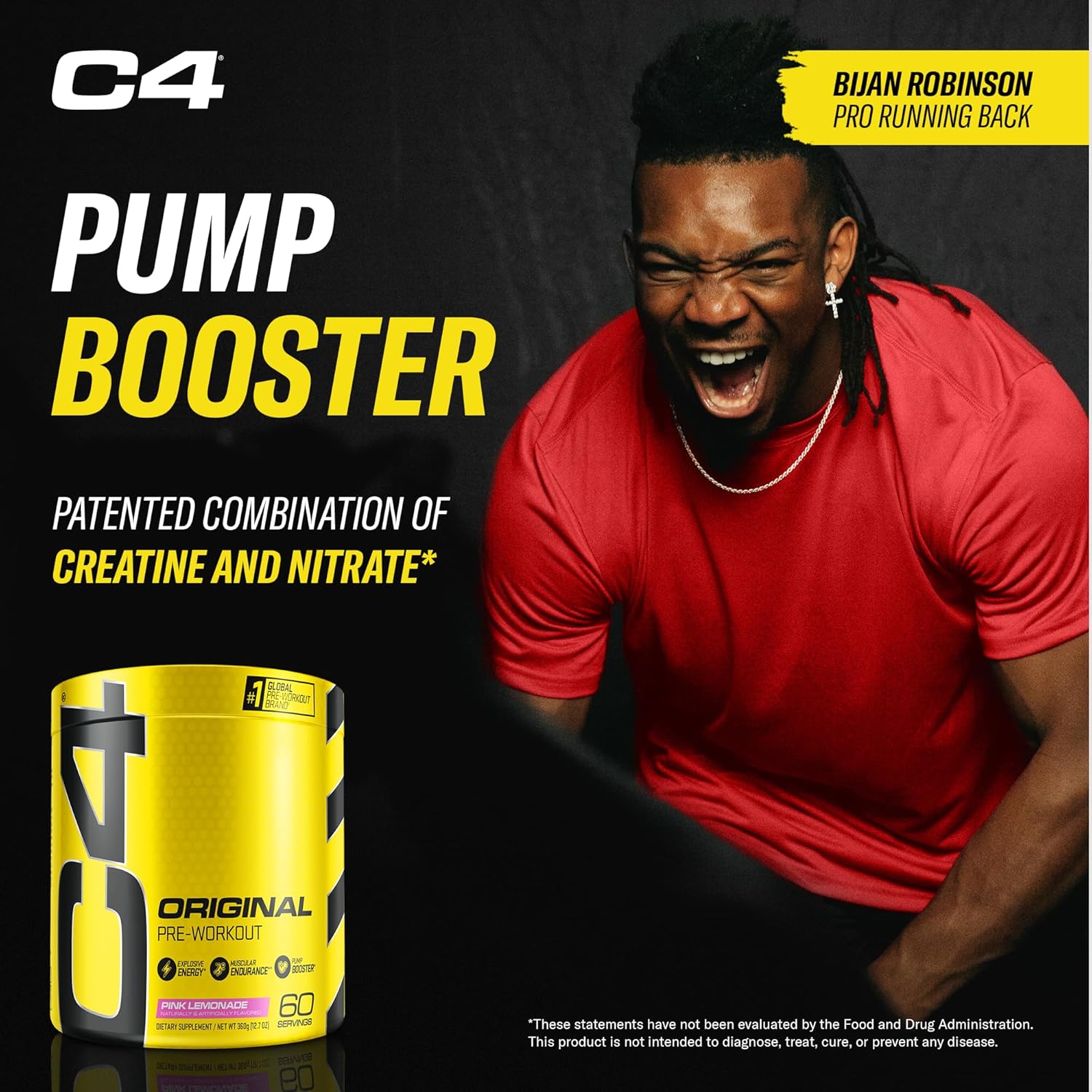 C4 Original Pre Workout Powder Pink Lemonade Vitamin C for Immune Support Sugar Free Preworkout Energy for Men & Women 150mg Caffeine + Beta Alanine + Creatine 60 Servings - Image 6