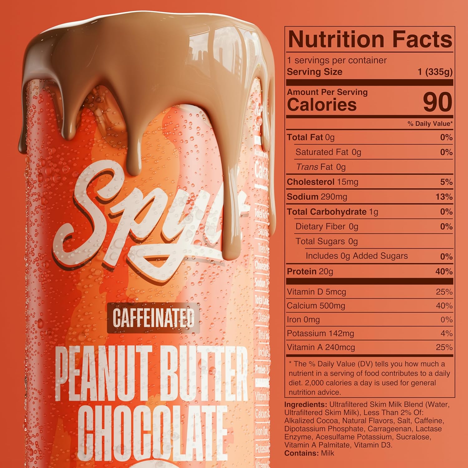 Spylt High Protein Peanut Butter Chocolate Milk with 60mg Caffeine & 20g Protein - 90 Calories, Ready to Drink, Sugar Free, Lactose Free Milk, Perfect for Workout Recovery & Afternoon Pick Me Up - 12 Count - Image 2