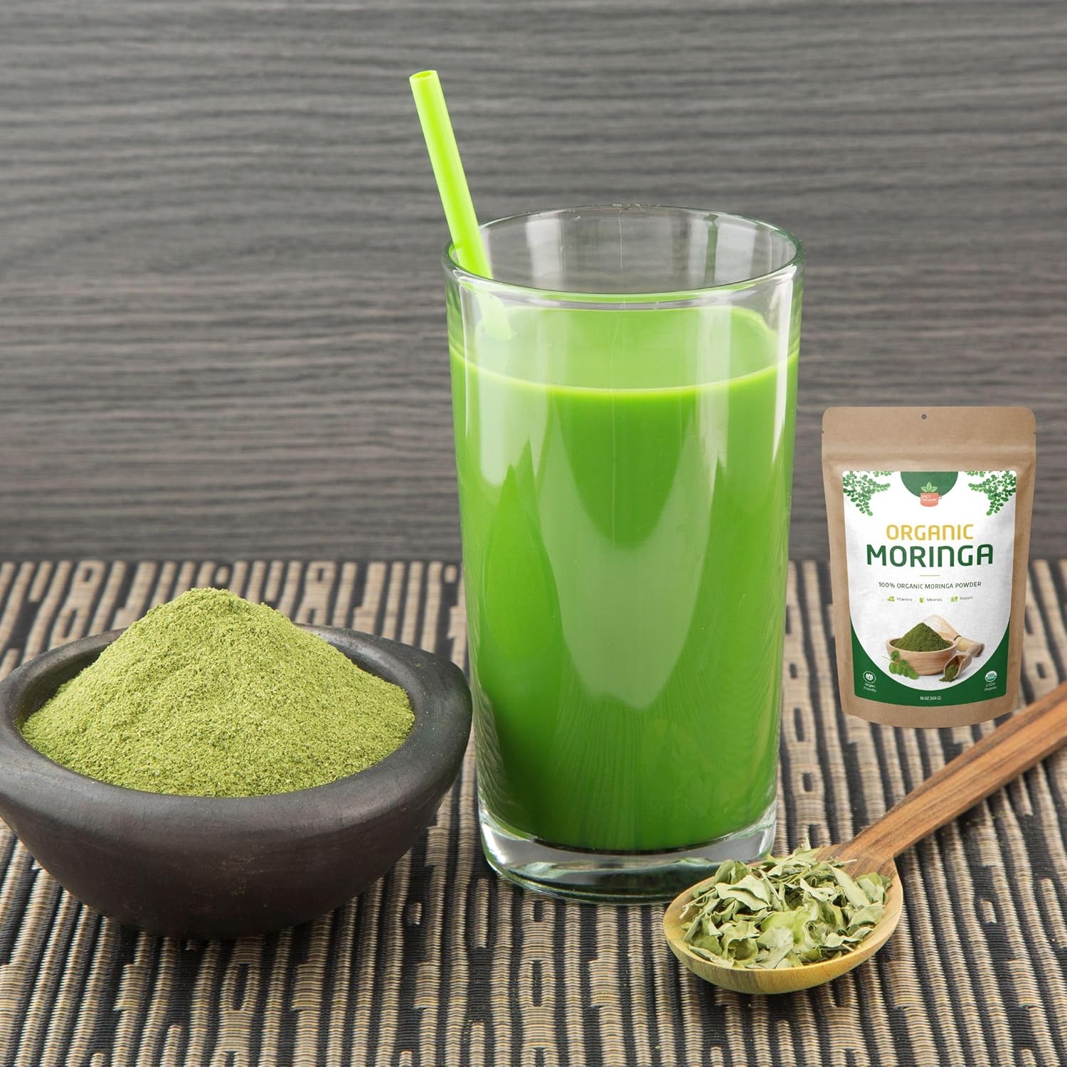 Organic Moringa Leaf Powder – USDA Certified Green Superfood | Natural Energy & Immune Support – Vegan, Non-GMO, Gluten-Free – Pure Raw Moringa for Smoothies, Teas, Cooking – 8oz Resealable Pouch - Image 9