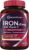 Doctor’s Recipes Iron Supplement 65 mg with Vitamin C – Maximized Absorption & Stomach Friendly Iron Pills for Red Blood Cells Formation, Heart, Brain & Immunity Health – Vegan Non-GMO 60 Iron Tablets