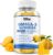 Vegan Omega-3 Gummies 500mg, Omega 3 Fish Oil Alternative for Adults with Plant-Based EPA & DHA & Vitamin A, C, E for Brain, Eye & Immune Health, Sugar Free, Mango Flavor, 60 Count