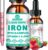 Liquid Iron Supplement w/Vitamin C, B-Complex, High Potency Iron Liquid w. Multivitamin, Vegan Iron Drops for Women, Kids, Chelate Liquid Iron Supplement for Anemia, Fatigue, Red Blood Cell Support